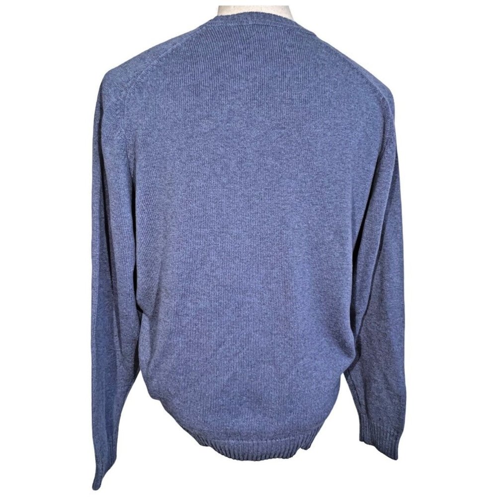 Mens Lyle & Scott Sweater Size Large Scotland Pullover Crew Neck Cotton Blue - Picture 3 of 6